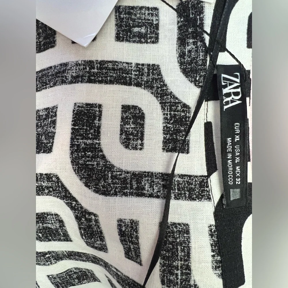Zara geometric print linen blend - Picture 6 of 8
